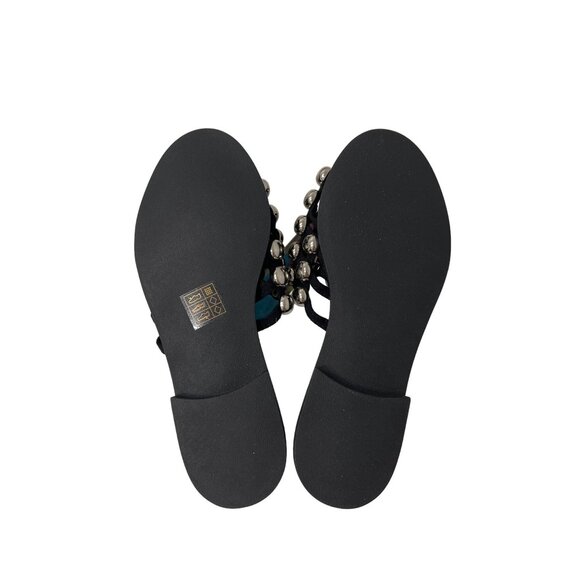 Beaded Black Suede Slide Sandals - Picture 6 of 6